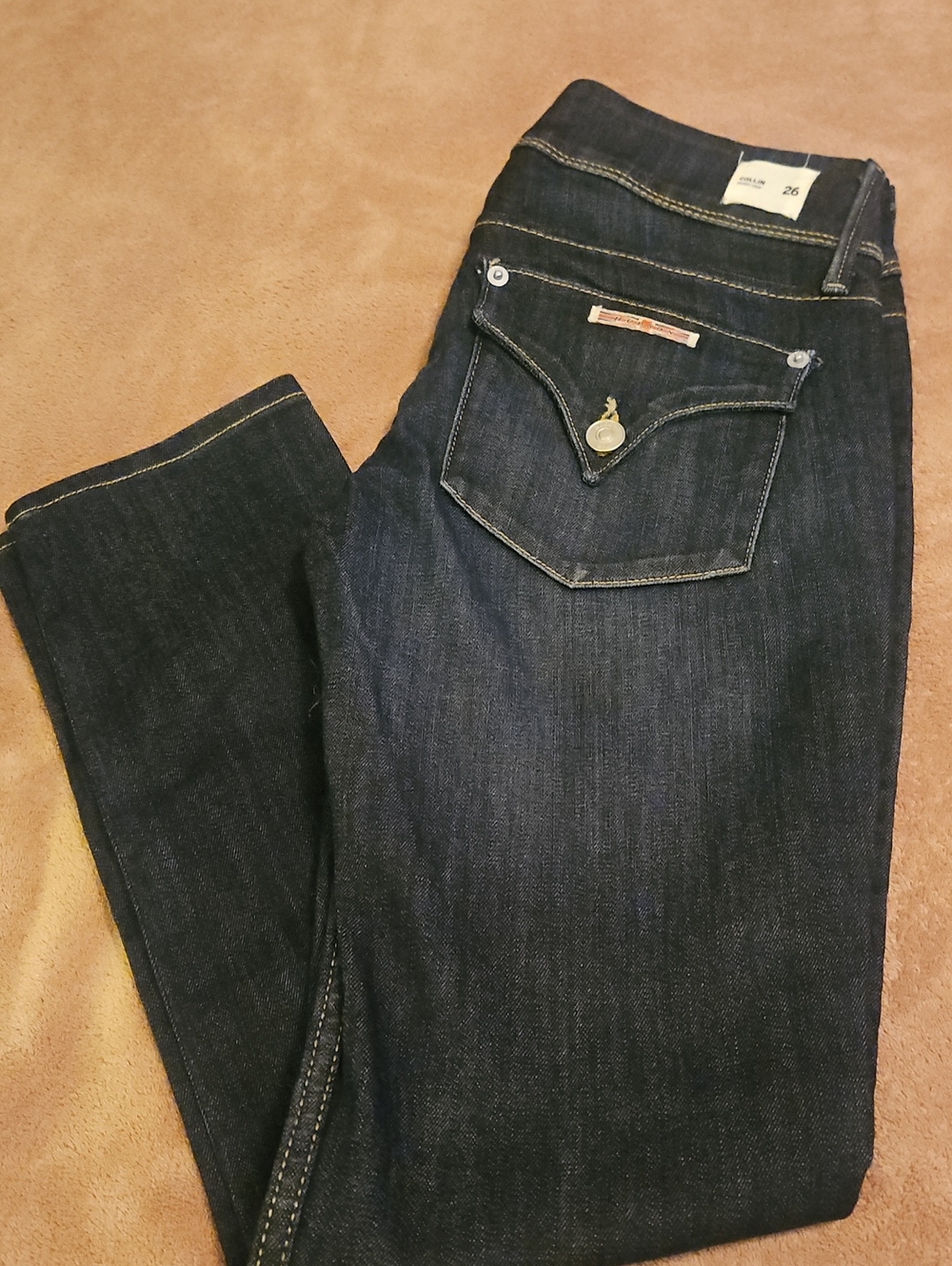Hudson Jeans Womens Skinny Dark Blue Denim